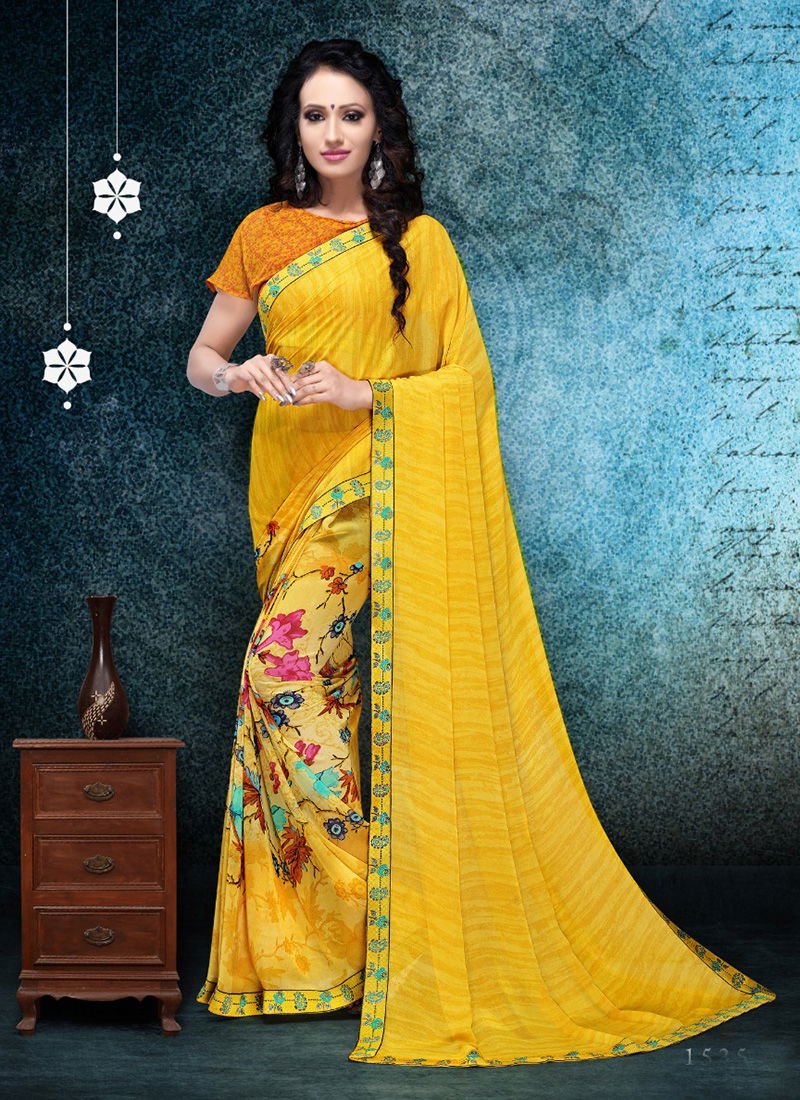 New Printed Designer Sarees Collection With Border